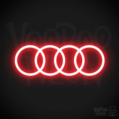 Audi Neon Sign - Neon Audi Sign - Audi Decor - Neon Audi Logo - Color Red