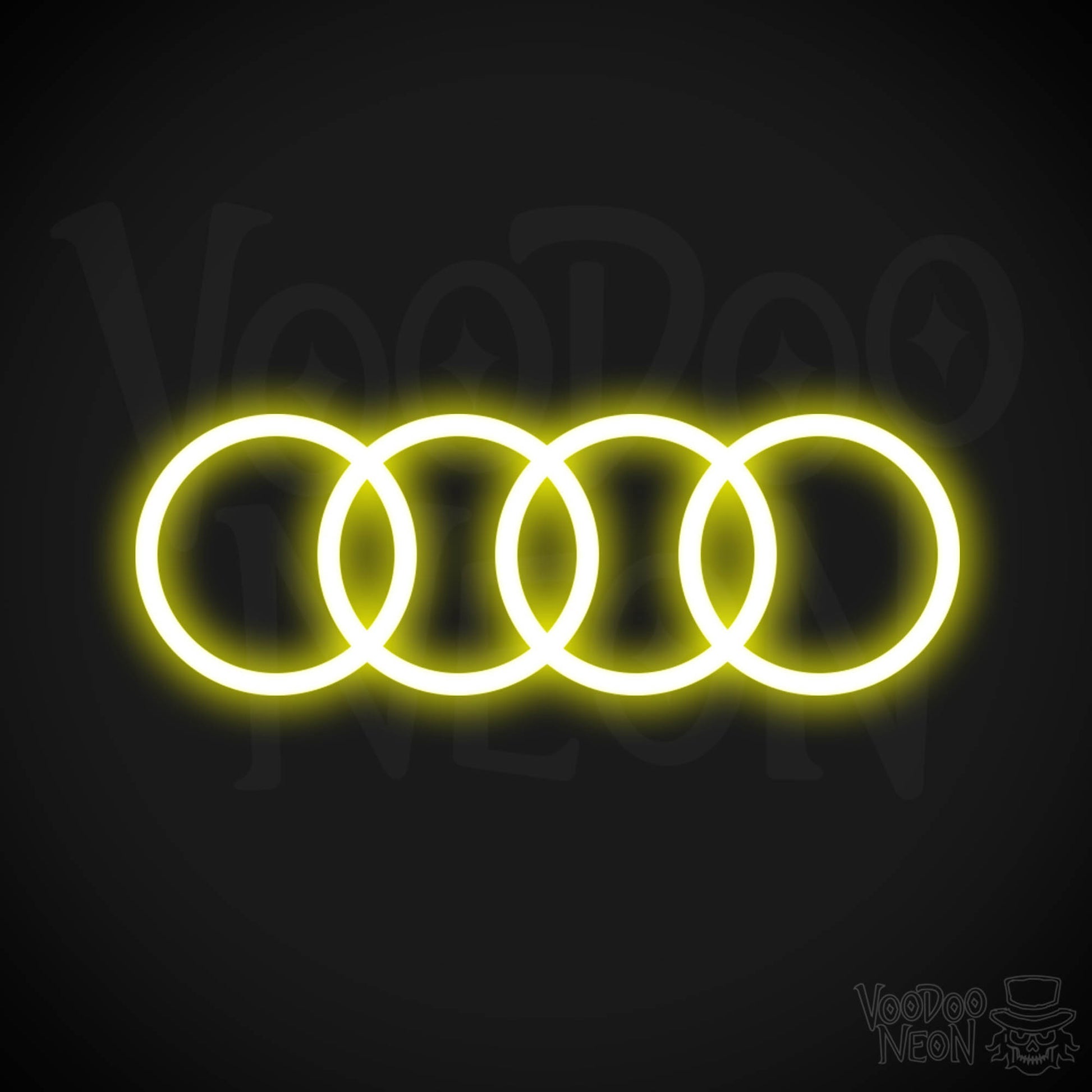 Audi Neon Sign - Neon Audi Sign - Audi Decor - Neon Audi Logo - Color Yellow