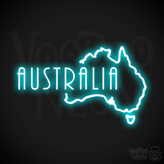 Australia Neon Sign - Neon Australia Sign - Color Ice Blue