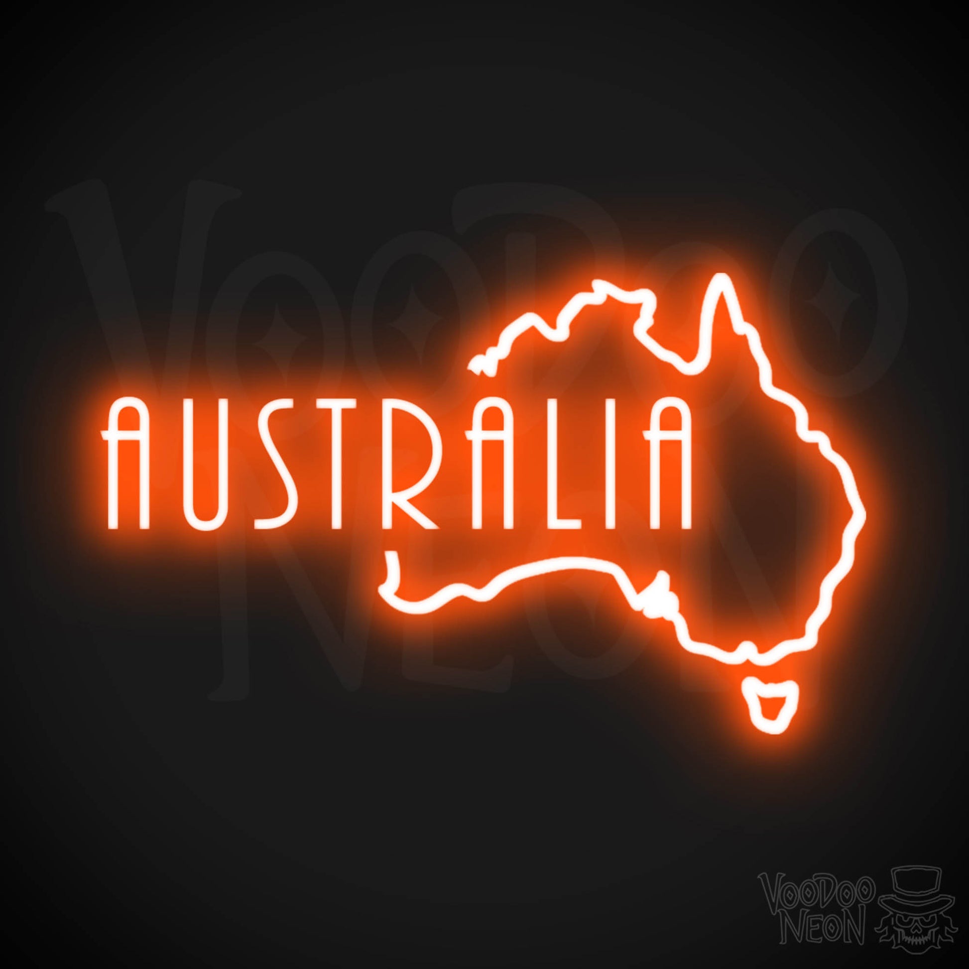 Australia Neon Sign - Neon Australia Sign - Color Orange