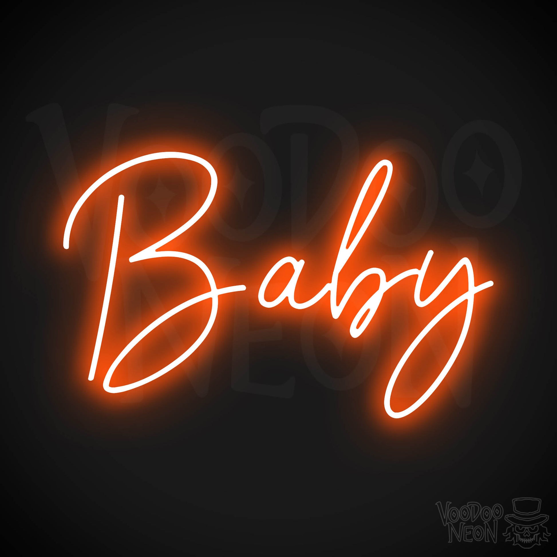 Baby Neon Sign - Neon Baby Sign - LED Wall Art - Color Orange