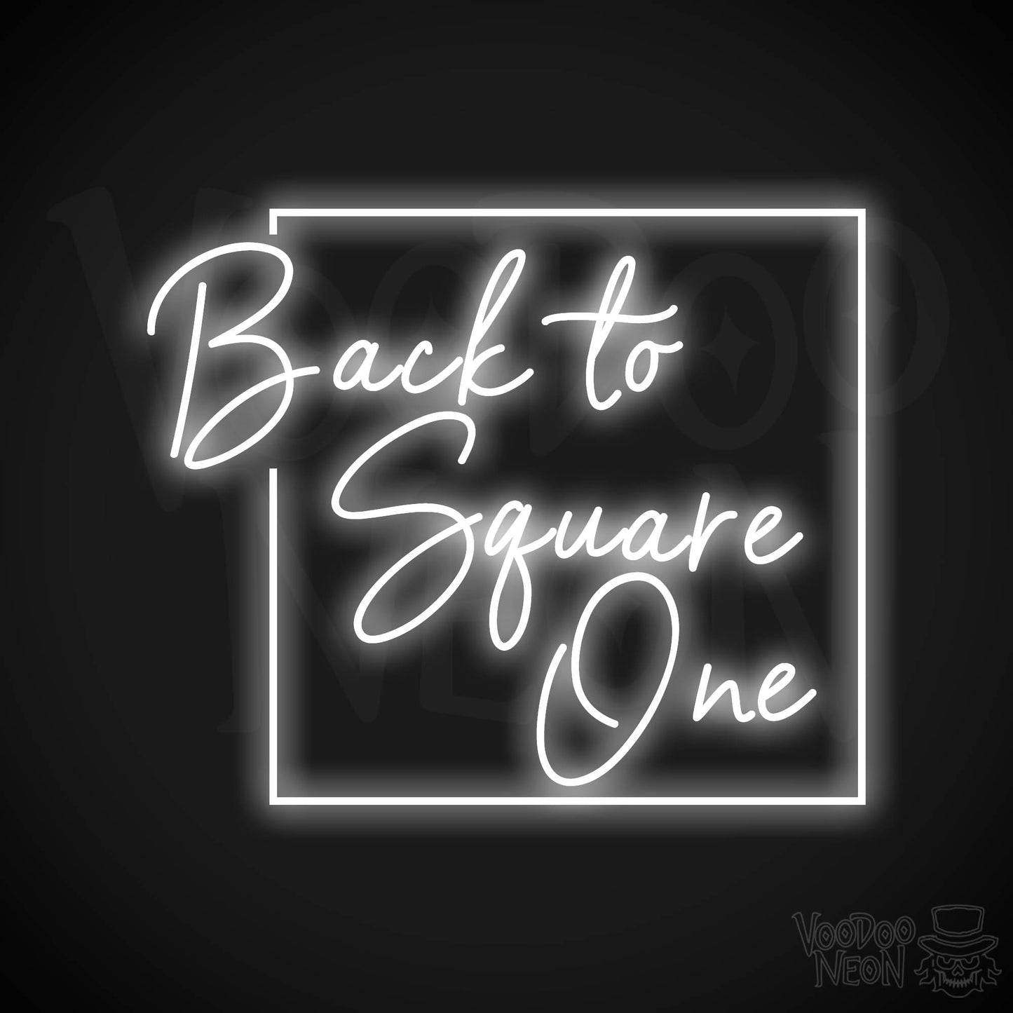 Back To Square One LED Neon - White