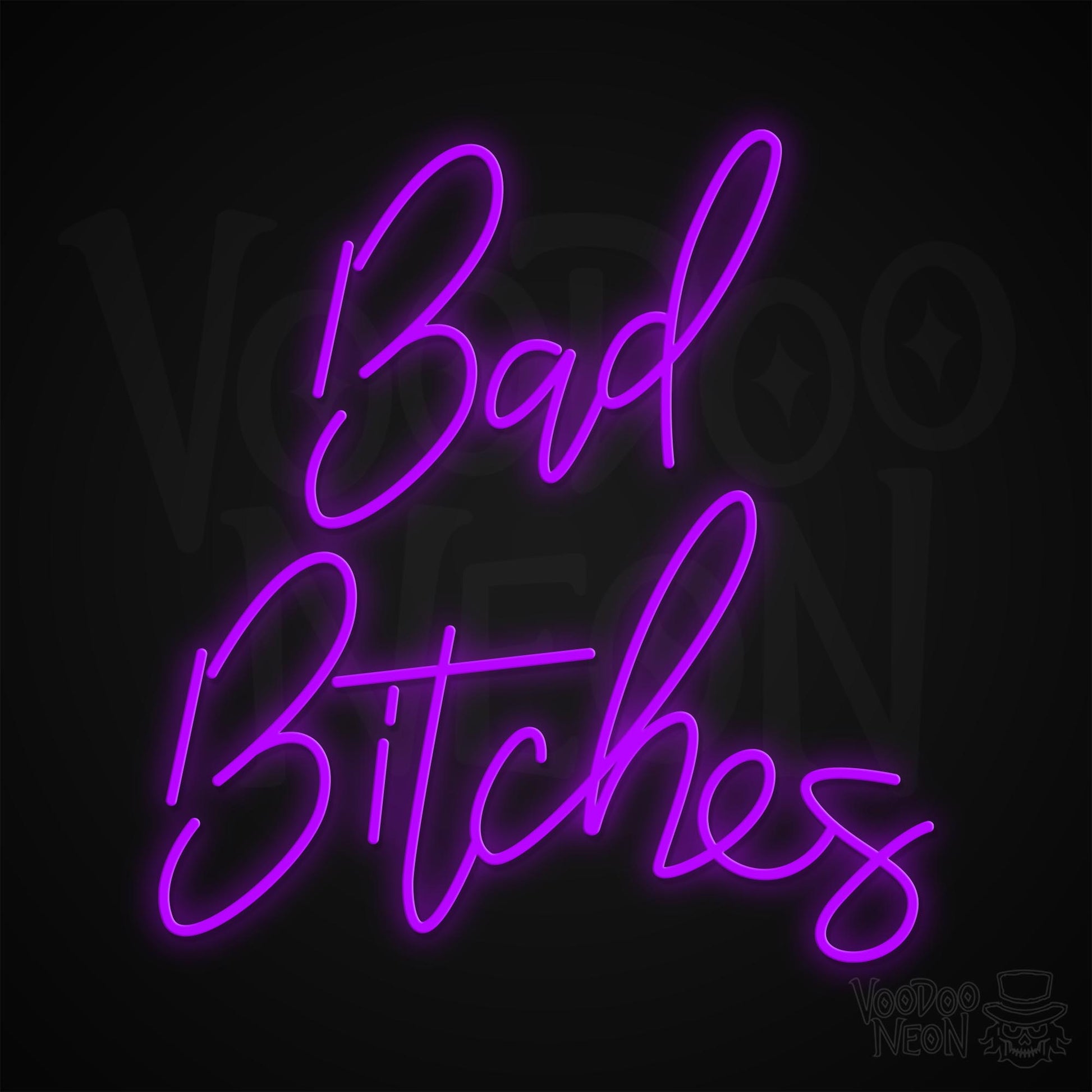 Bad Bitches Neon Sign - Purple