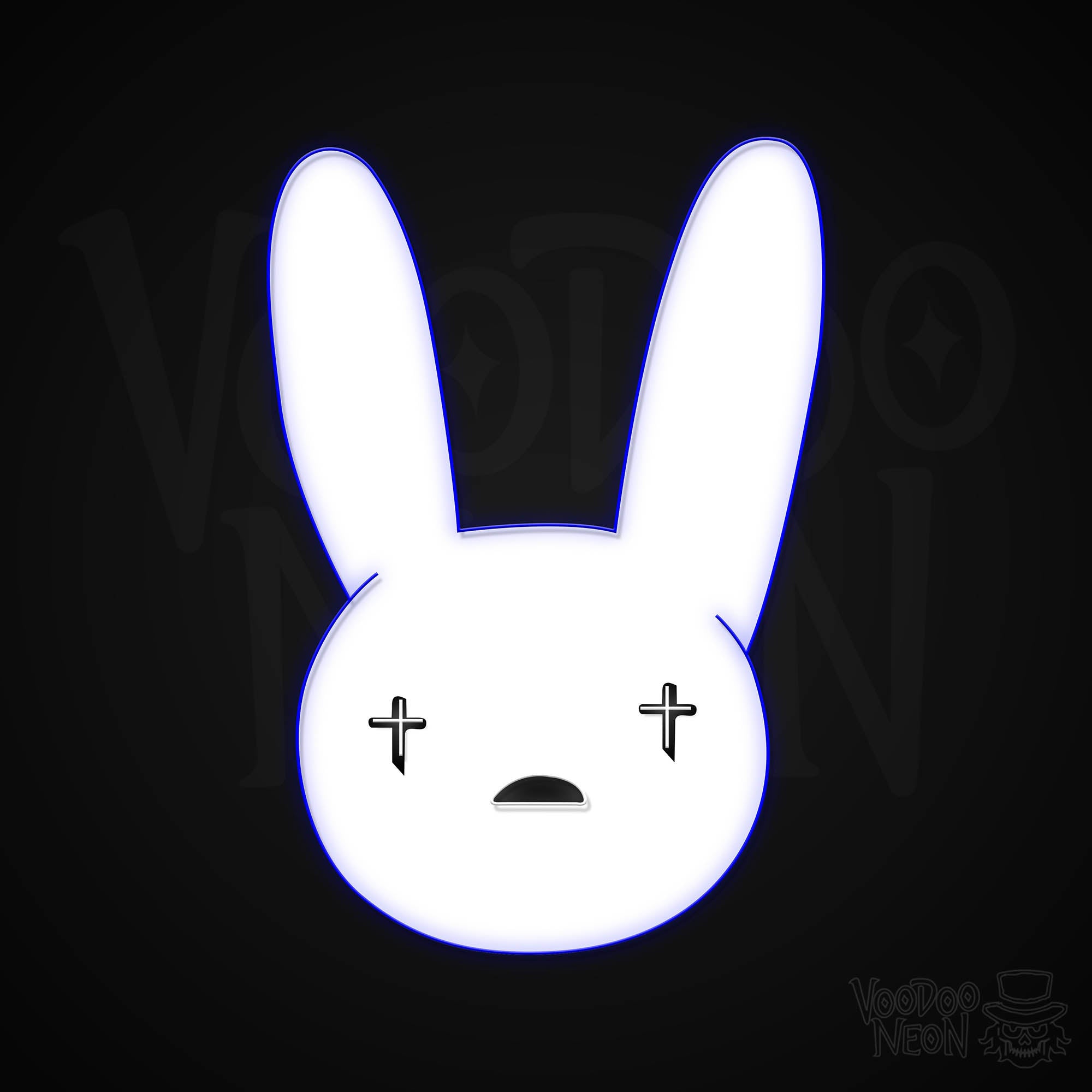 Bad Bunny Emoji Neon Sign - Multi-Color - Blackwall