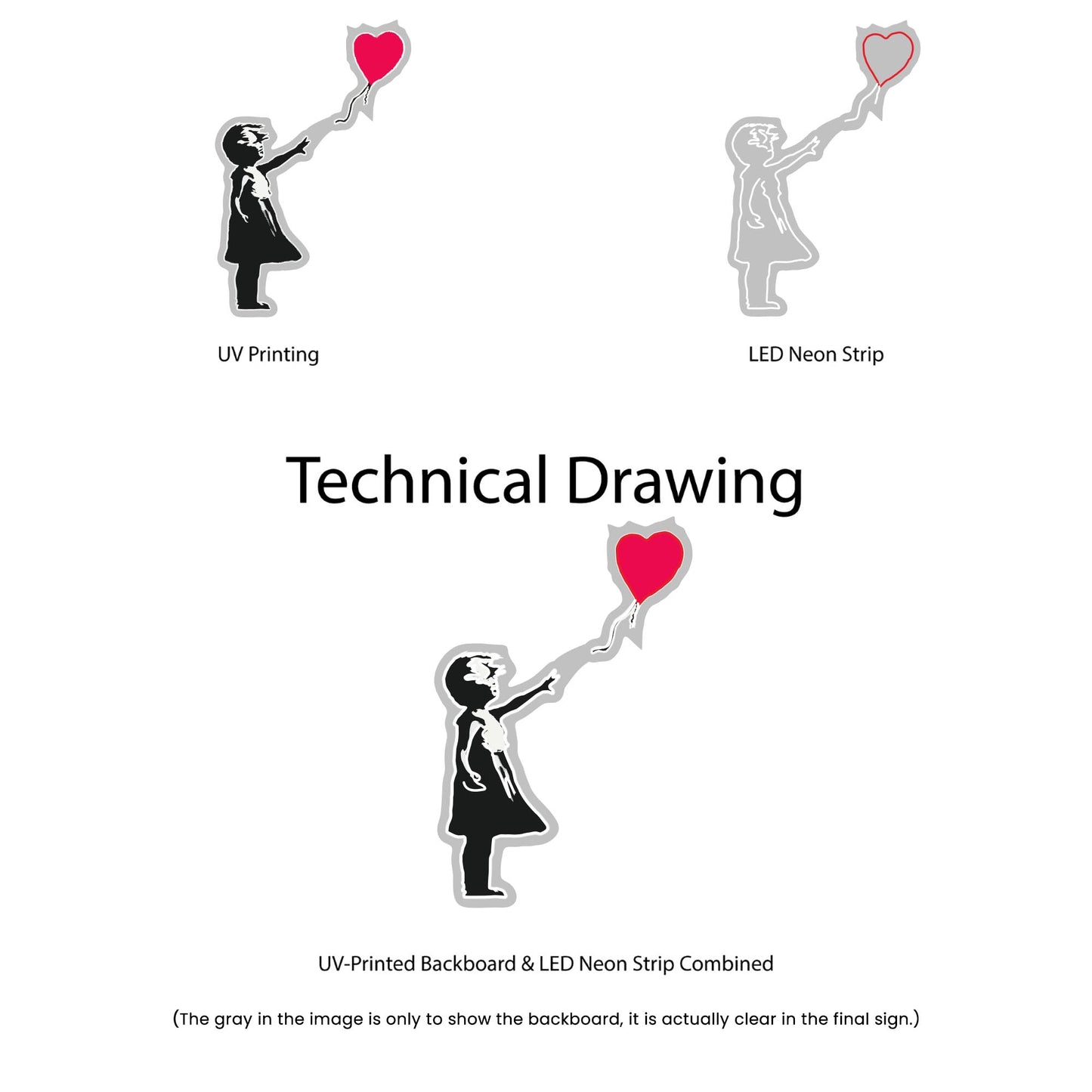 Technical Drawing Banksy Balloon Girl