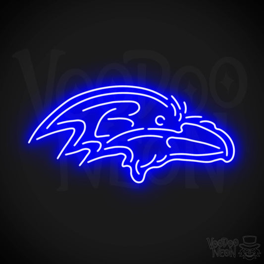 Baltimore Ravens Neon Sign - Baltimore Ravens Sign - Neon Ravens Logo Wall Art - Color Dark Blue