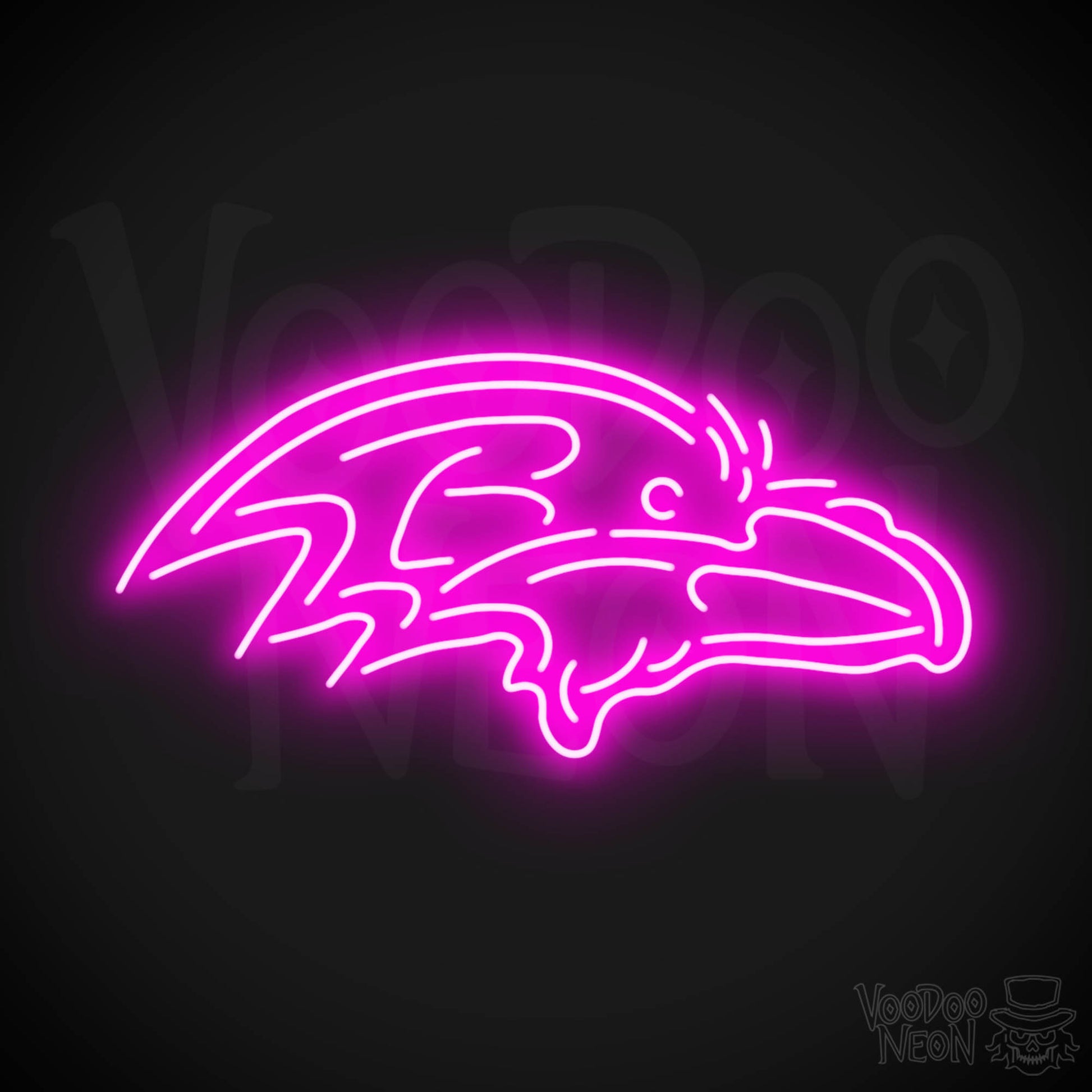 Baltimore Ravens Neon Sign - Baltimore Ravens Sign - Neon Ravens Logo Wall Art - Color Pink