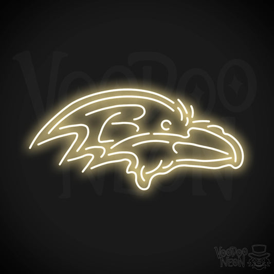 Baltimore Ravens Neon Sign - Baltimore Ravens Sign - Neon Ravens Logo Wall Art - Color Warm White