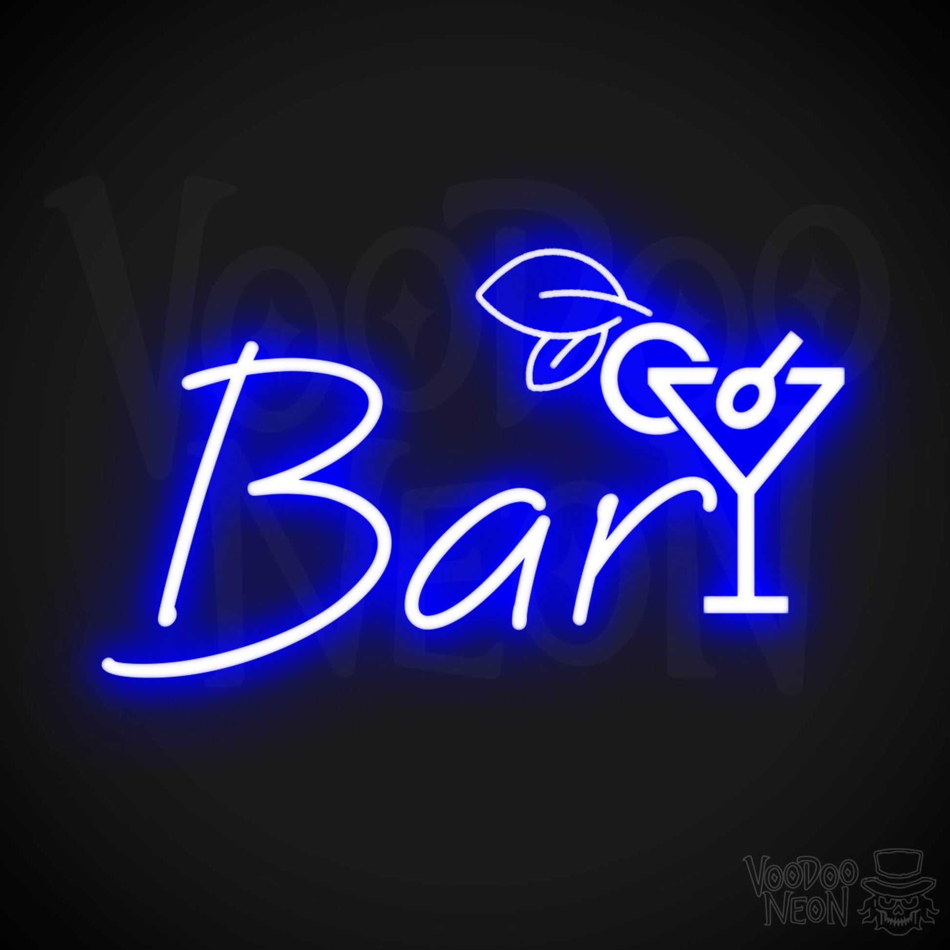 Neon Bar Sign - Bar LED Neon Sign - Bar Wall Art - Bar Signs - Color Dark Blue