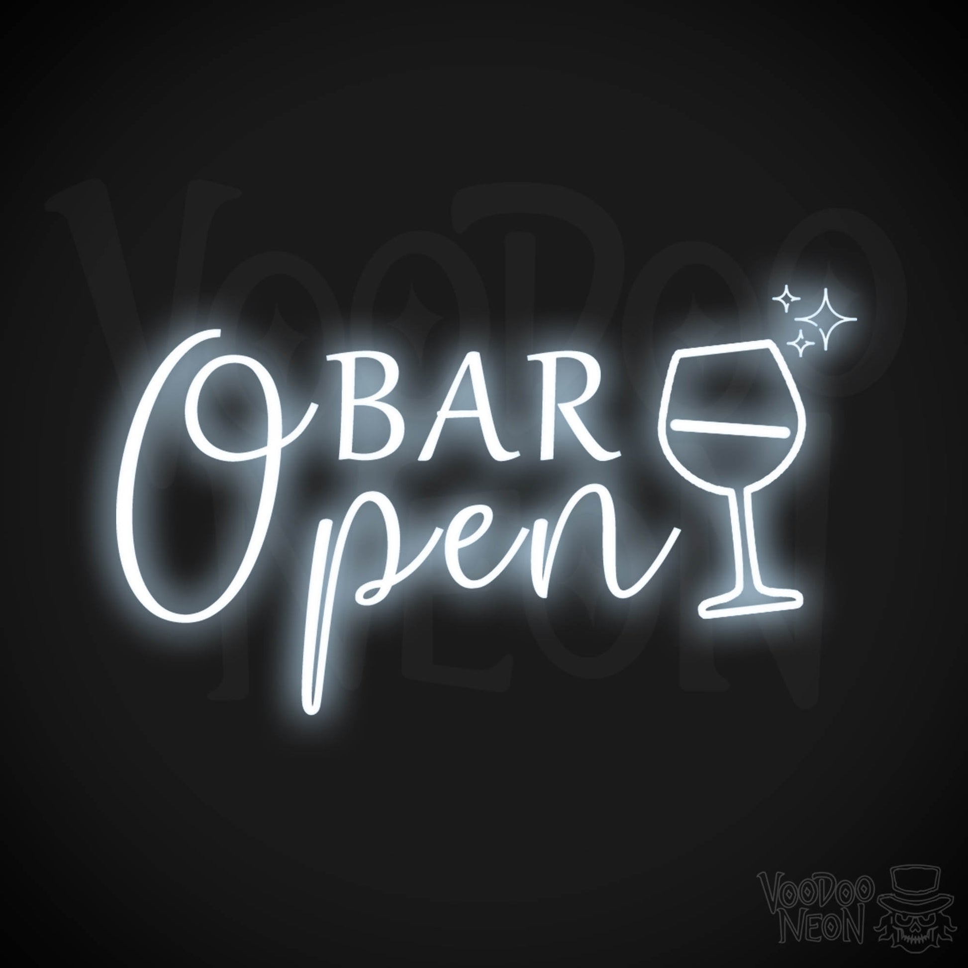 Bar Open Neon Sign - Neon Bar Open Sign - Color Cool White