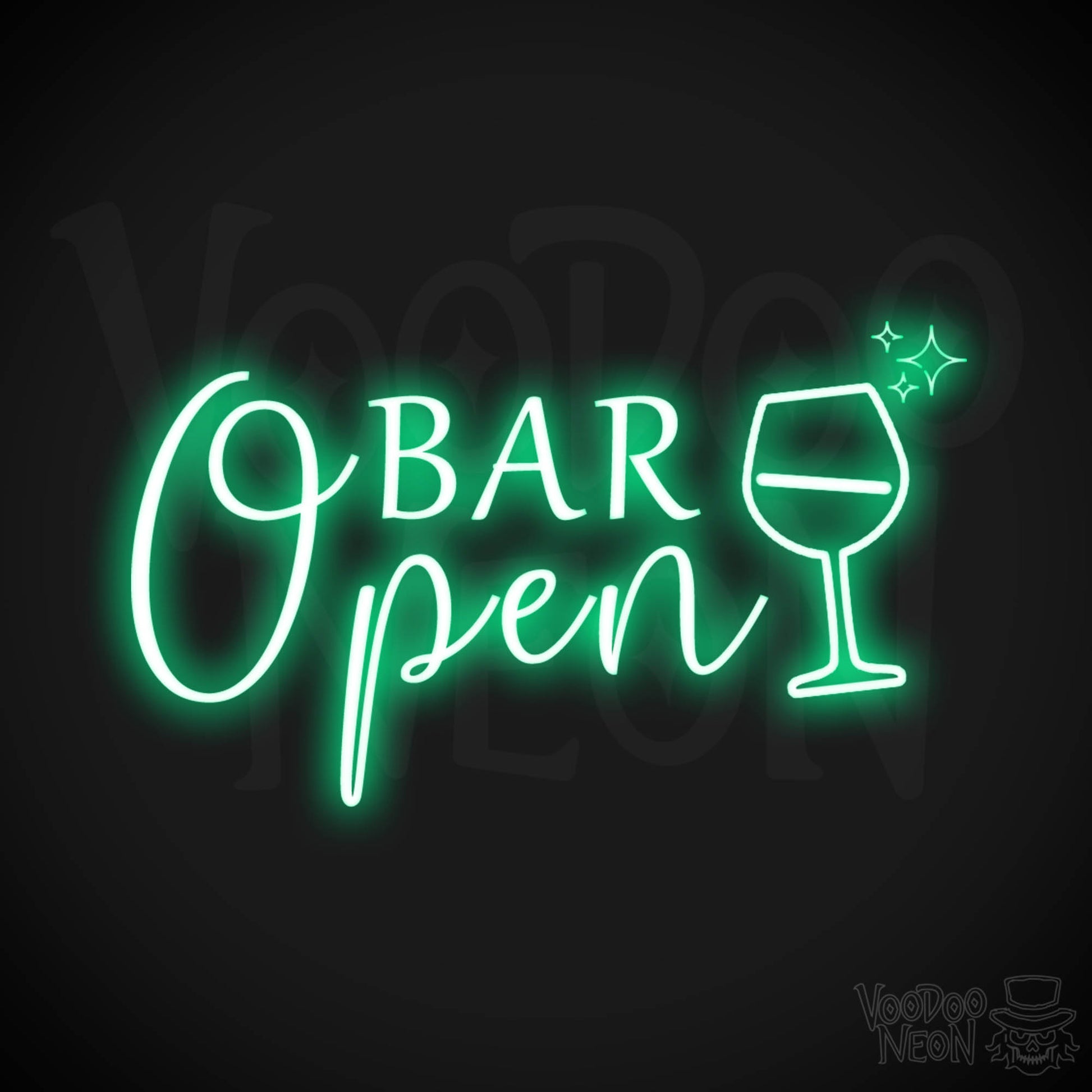 Bar Open Neon Sign - Neon Bar Open Sign - Color Green