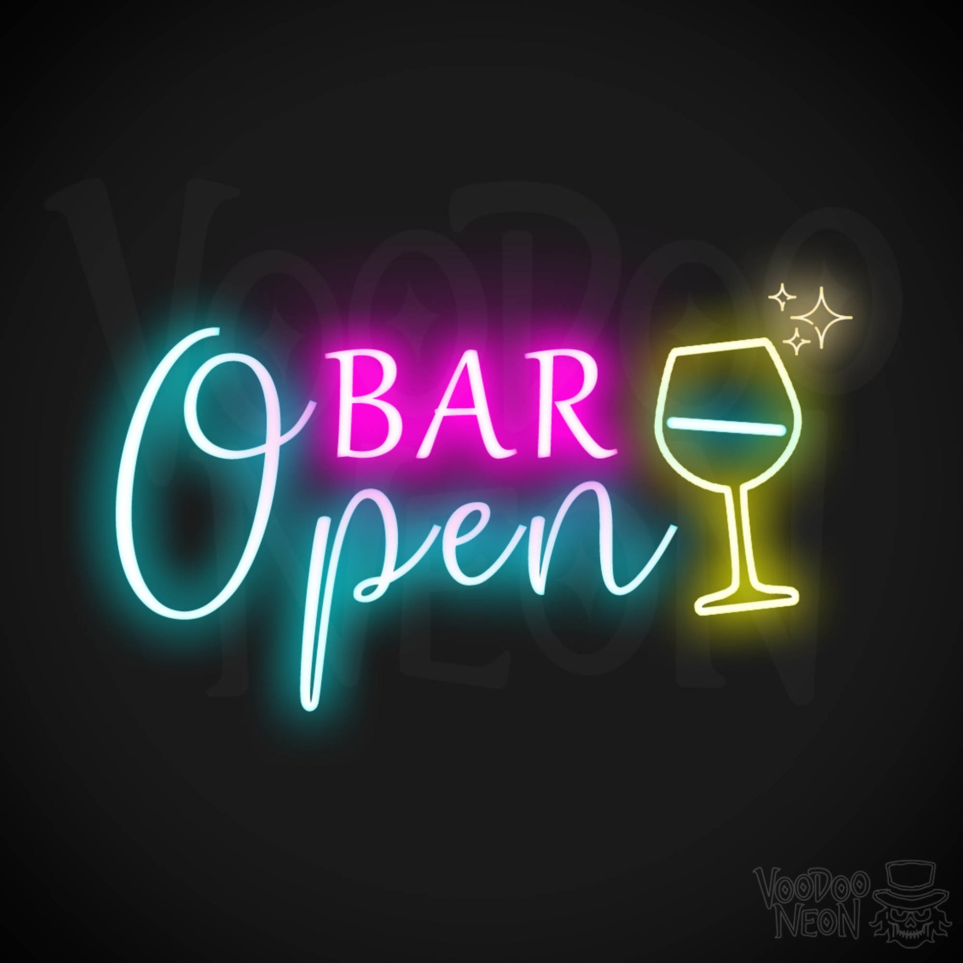 Bar Open Neon Sign - Neon Bar Open Sign - Color Multi-Color