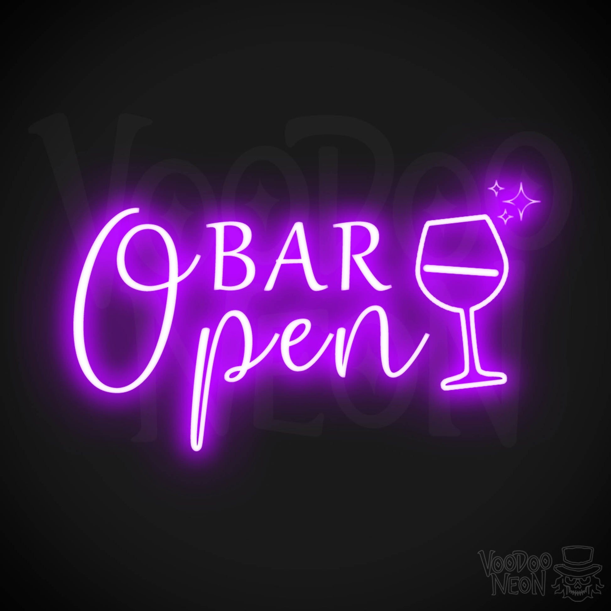 Bar Open Neon Sign - Neon Bar Open Sign - Color Purple