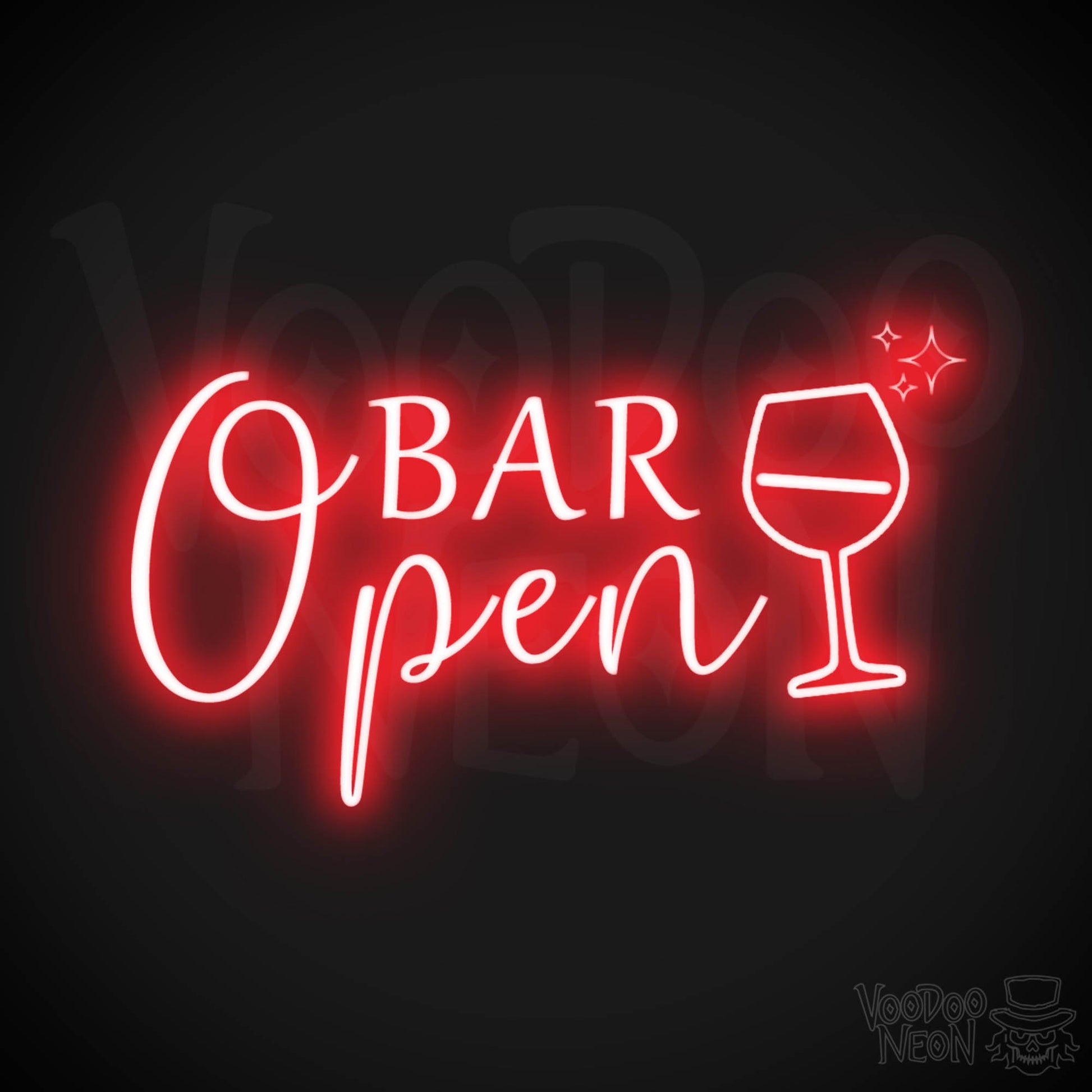 Bar Open Neon Sign - Neon Bar Open Sign - Color Red