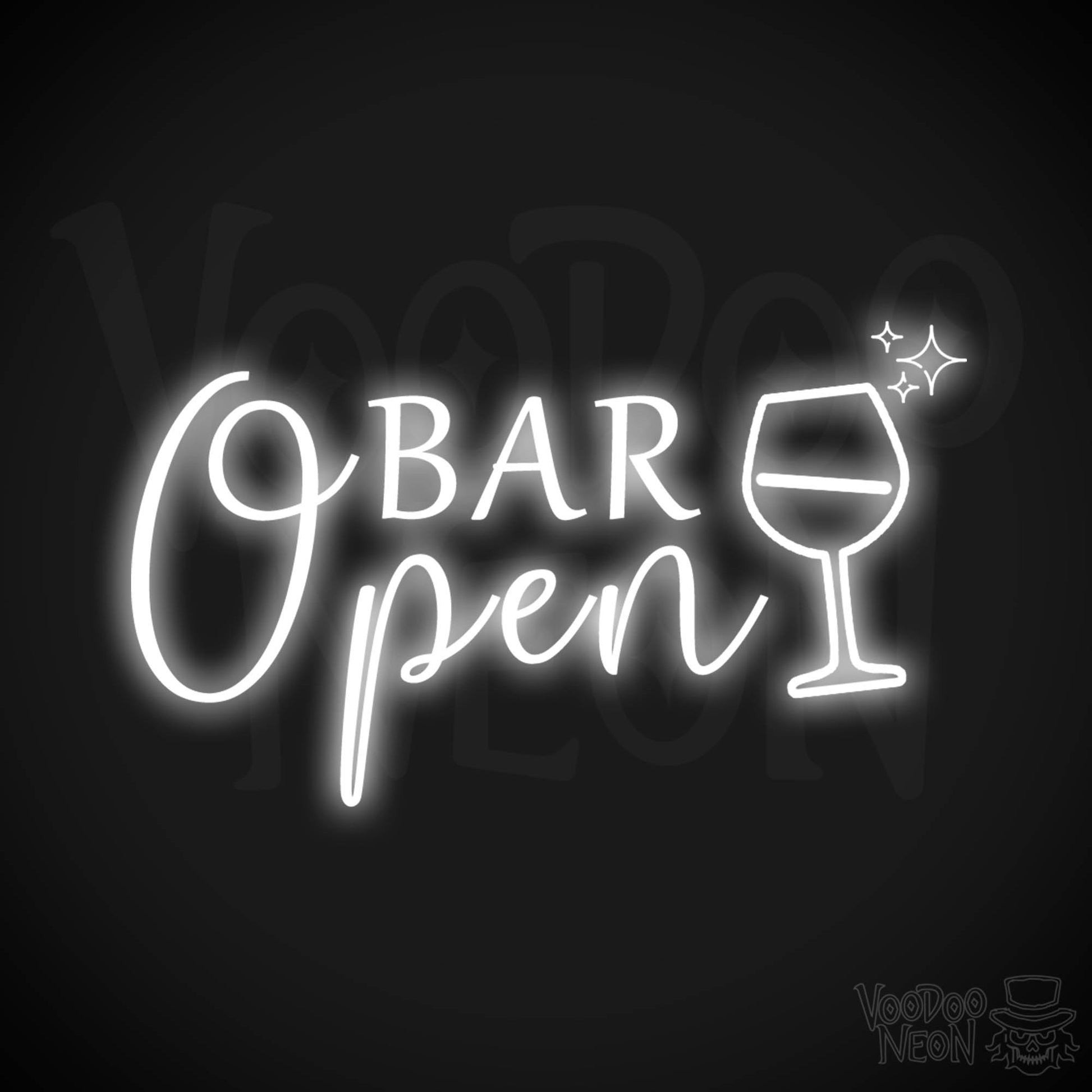 Bar Open Neon Sign - Neon Bar Open Sign - Color White