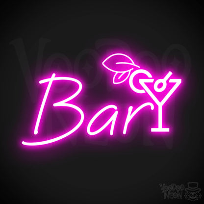 Neon Bar Sign - Bar LED Neon Sign - Bar Wall Art - Bar Signs - Color Pink