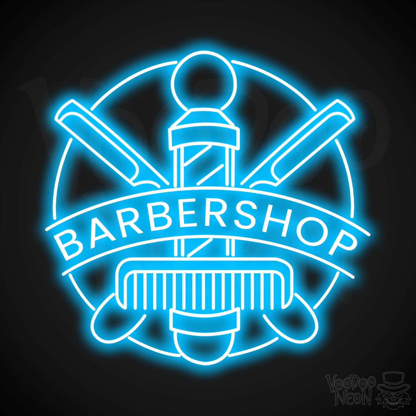 Barber Shop LED Neon - Dark Blue