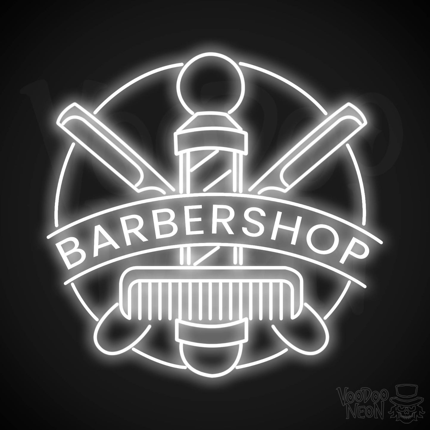 Barber Shop LED Neon - White