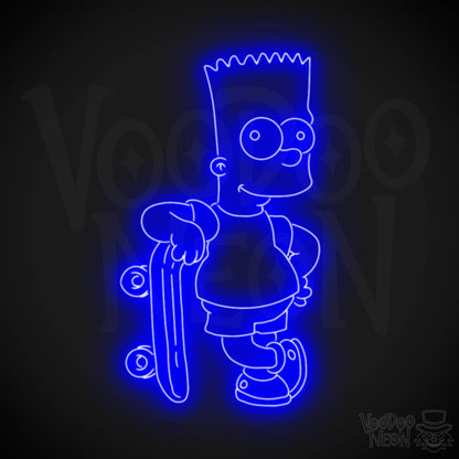 Bart Simpson Neon Sign - Bart Simpson LED Wall Art - Color Dark Blue