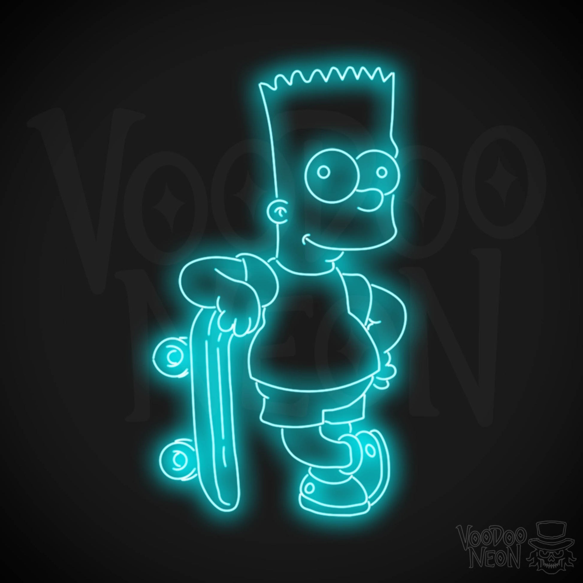 Bart Simpson Neon Sign - Bart Simpson LED Wall Art - Color Ice Blue