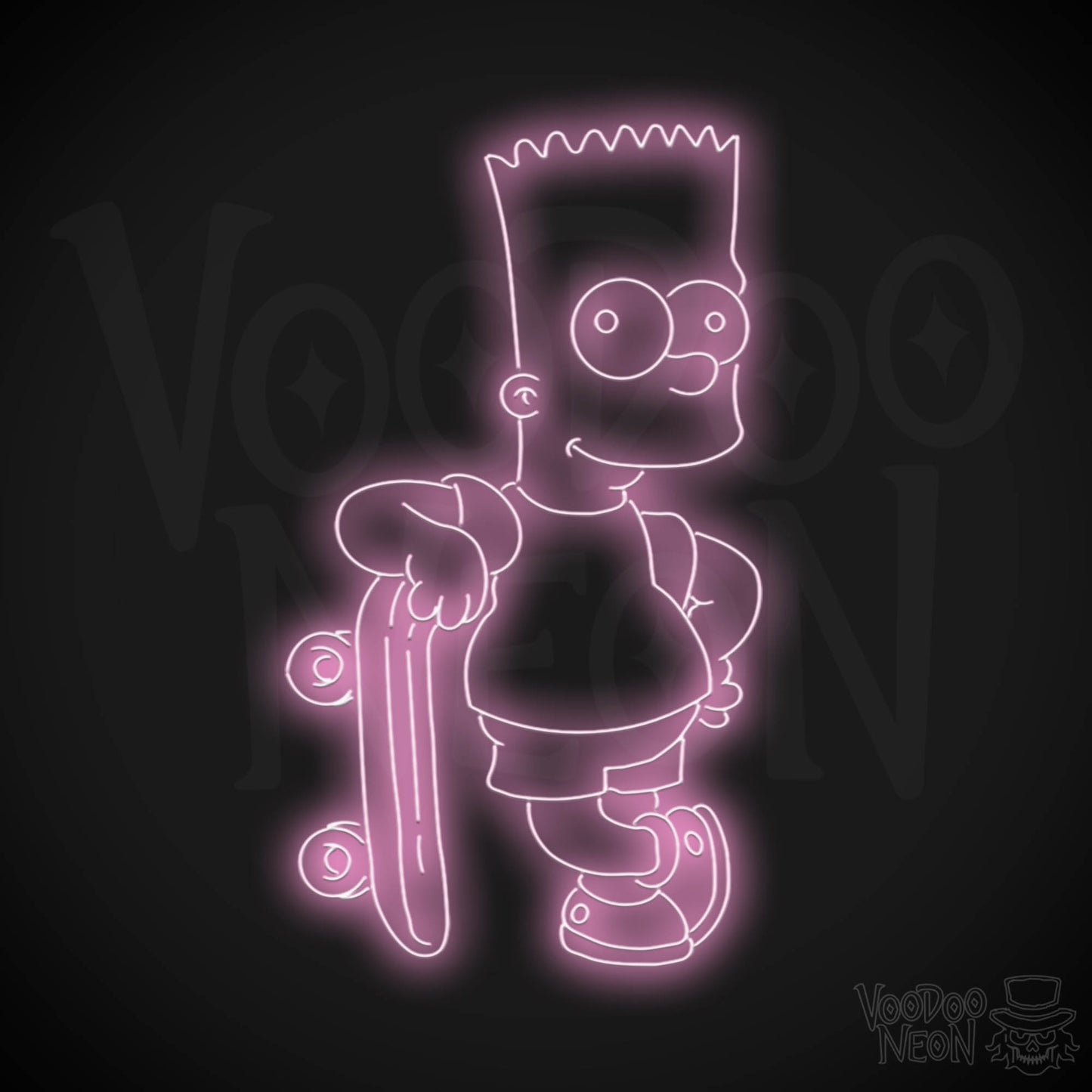 Bart Simpson Neon Sign - Bart Simpson LED Wall Art - Color Light Pink