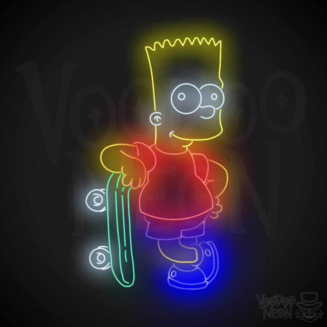 Bart Simpson Neon Sign Bart Simpson Led Wall Art Voodoo Neon®