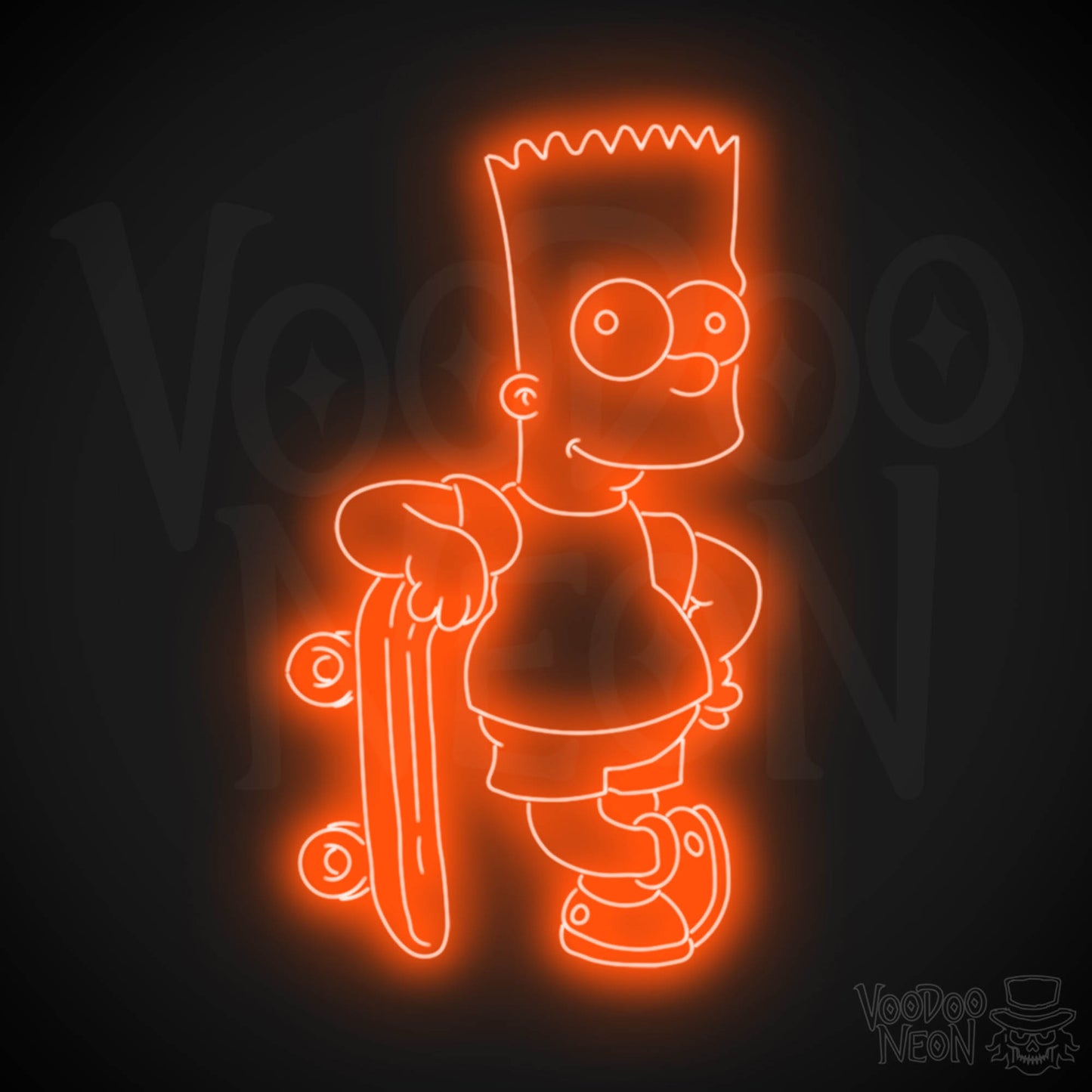 Bart Simpson Neon Sign - Bart Simpson LED Wall Art - Color Orange