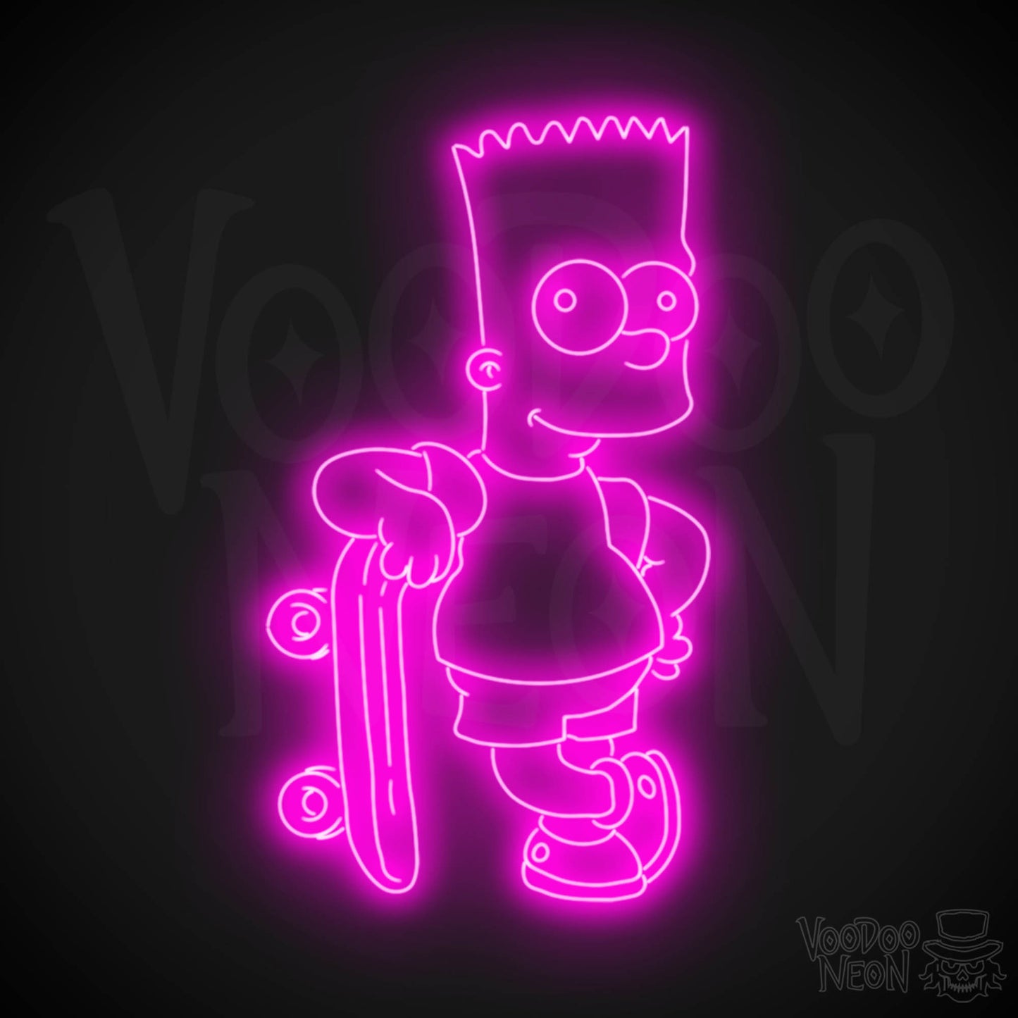 Bart Simpson Neon Sign - Bart Simpson LED Wall Art - Color Pink