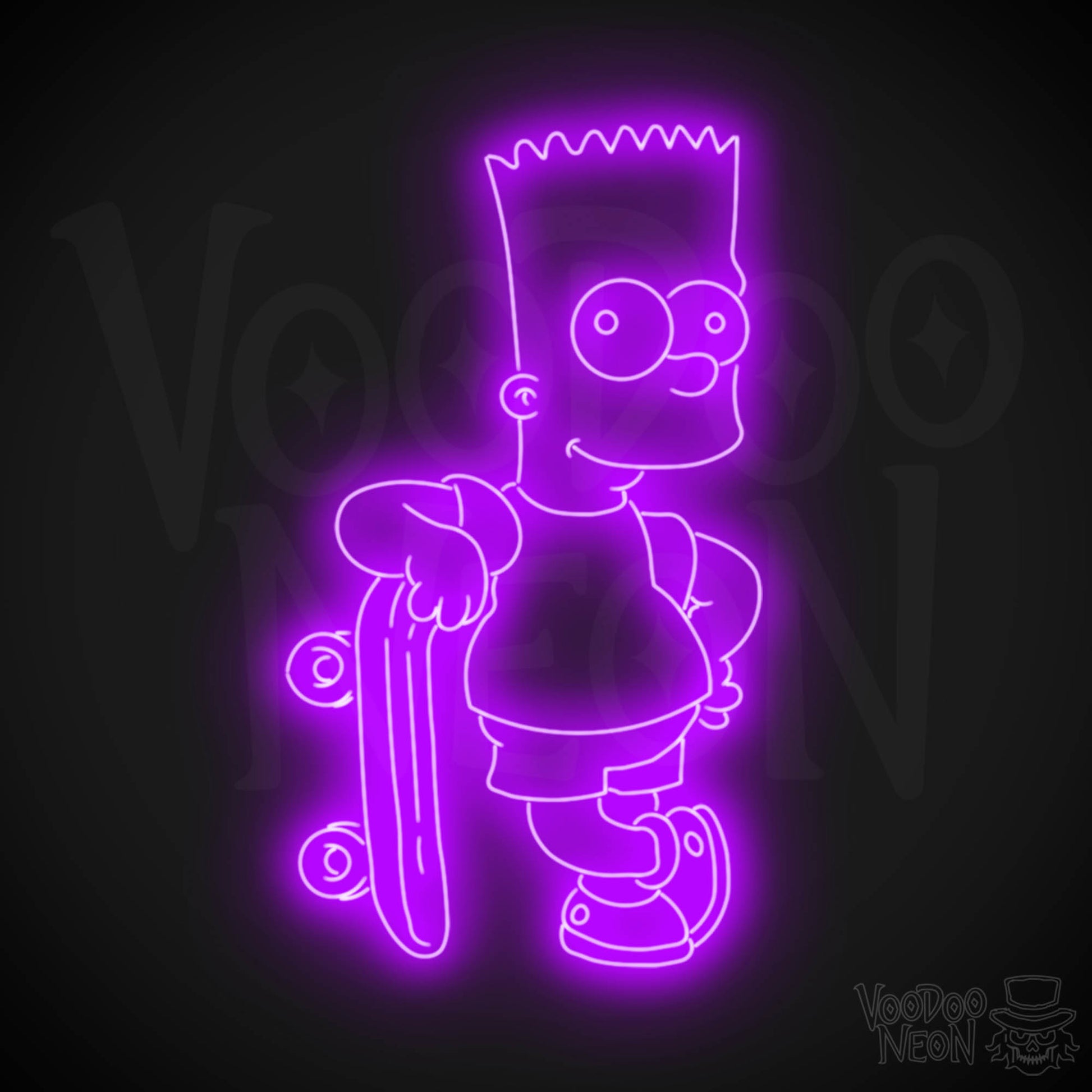 Bart Simpson Neon Sign - Bart Simpson LED Wall Art - Color Purple