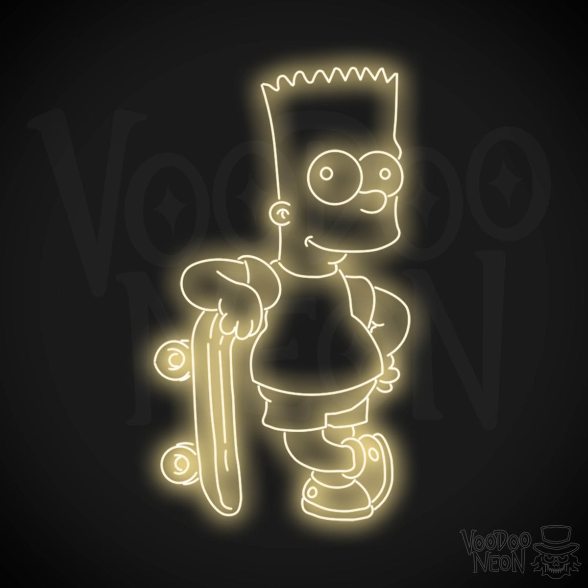 Color Inverted Bart Simpson Bart Simpson Drawing Glow Effect