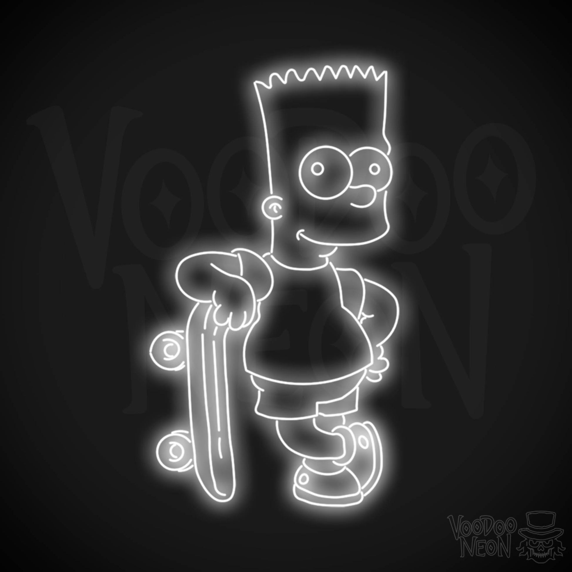 Bart Simpson Neon Sign - Bart Simpson LED Wall Art - Color White