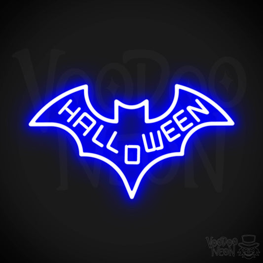 Neon Bat Sign - Bat Neon Sign - Neon Wall Art - Color Dark Blue