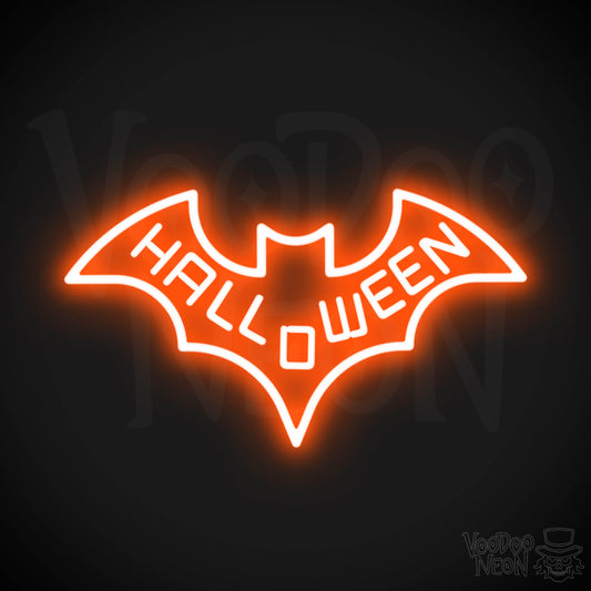 Neon Bat Sign - Bat Neon Sign - Neon Wall Art - Color Orange