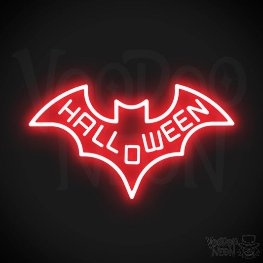 Neon Bat Sign - Bat Neon Sign - Neon Wall Art - Color Red