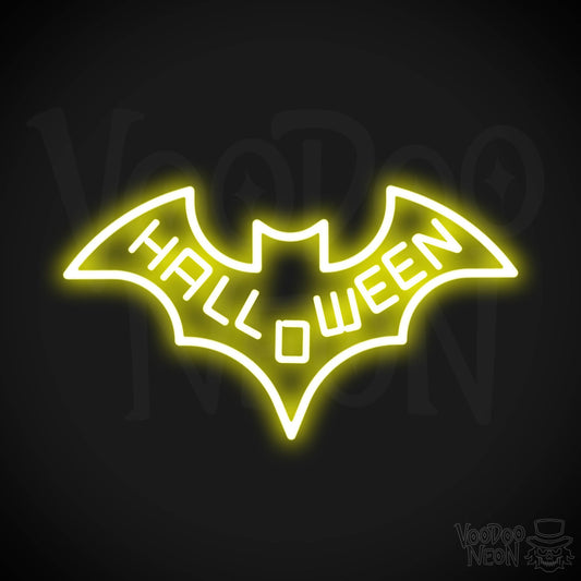 Neon Bat Sign - Bat Neon Sign - Neon Wall Art - Color Yellow