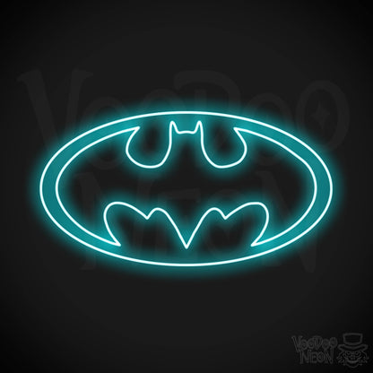 Batman Neon Sign - Batman Sign - Batman Light - Batman Symbol Wall Art - LED Sign - Color Ice Blue