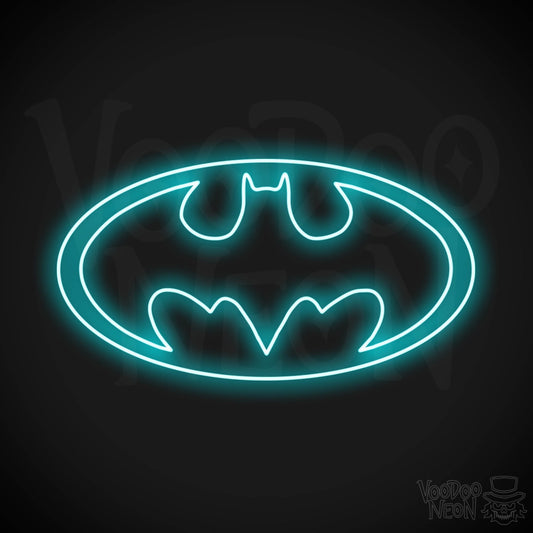 Batman Neon Sign - Batman Sign - Batman Light - Batman Symbol Wall Art - LED Sign - Color Ice Blue