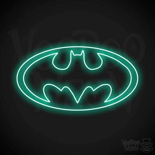 Batman Neon Sign - Batman Sign - Batman Light - Batman Symbol Wall Art - LED Sign - Color Light Green