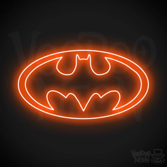 Batman Neon Sign - Batman Sign - Batman Light - Batman Symbol Wall Art - LED Sign - Color Orange