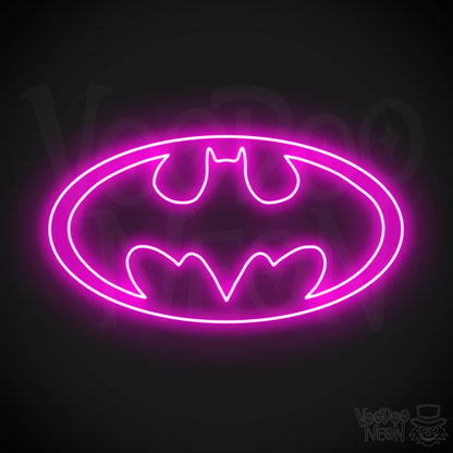 Batman Neon Sign - Batman Sign - Batman Light - Batman Symbol Wall Art - LED Sign - Color Pink