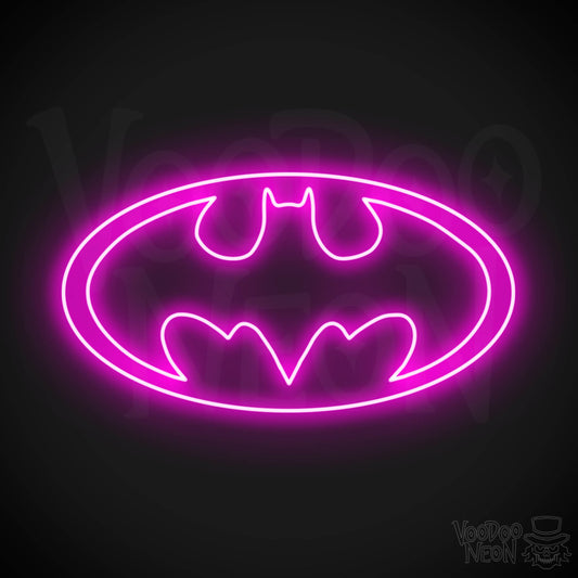 Batman Neon Sign - Batman Sign - Batman Light - Batman Symbol Wall Art - LED Sign - Color Pink