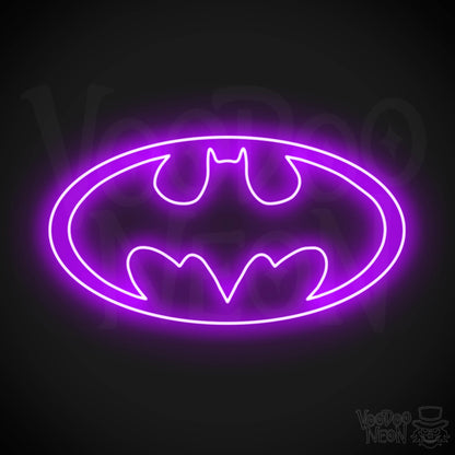Batman Neon Sign - Batman Sign - Batman Light - Batman Symbol Wall Art - LED Sign - Color Purple