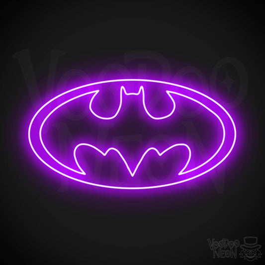 Batman Neon Sign - Batman Sign - Batman Light - Batman Symbol Wall Art - LED Sign - Color Purple