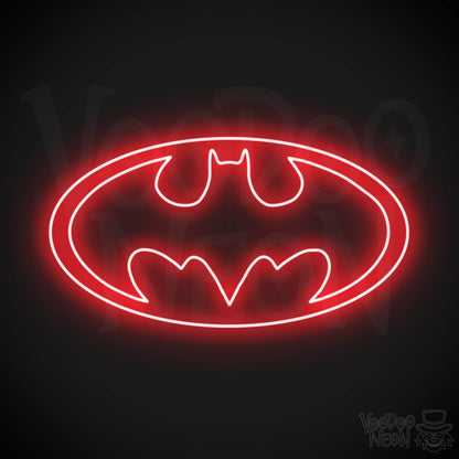Batman Neon Sign - Batman Sign - Batman Light - Batman Symbol Wall Art - LED Sign - Color Red