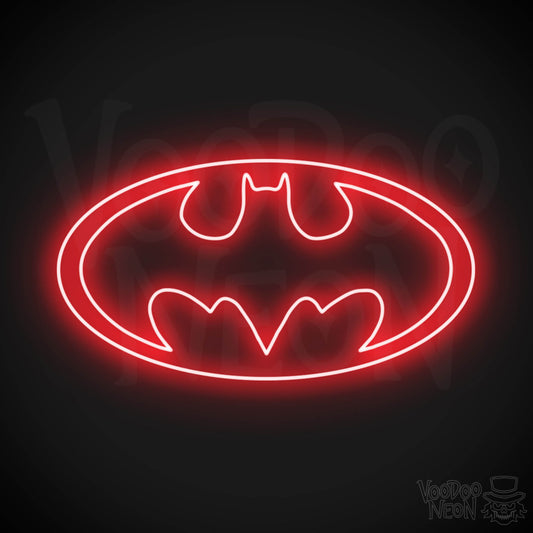 Batman Neon Sign - Batman Sign - Batman Light - Batman Symbol Wall Art - LED Sign - Color Red
