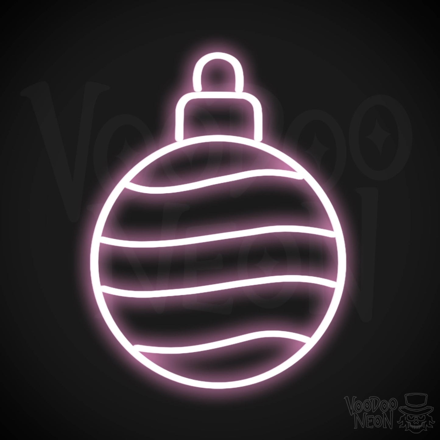 Bauble Neon Sign - Neon Bauble Sign - Xmas Bauble Wall Art - Color Light Pink