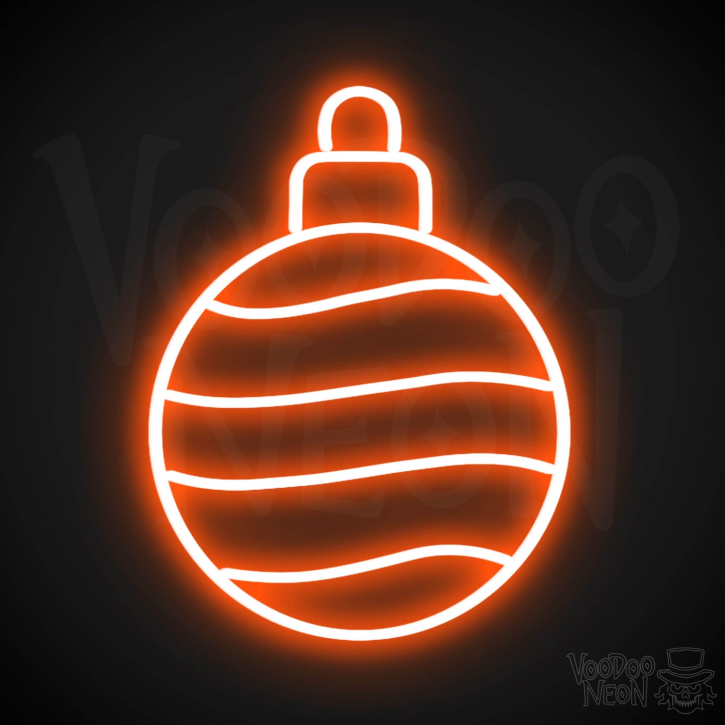 Bauble Neon Sign - Neon Bauble Sign - Xmas Bauble Wall Art - Color Orange