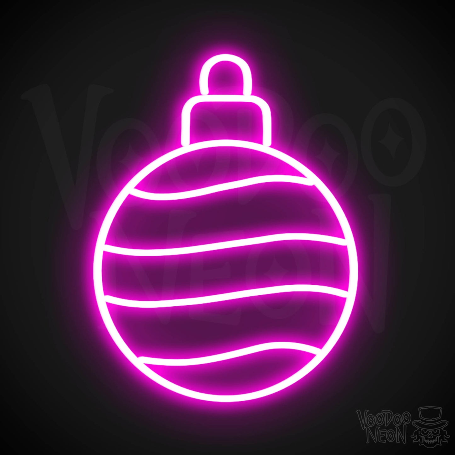 Bauble Neon Sign - Neon Bauble Sign - Xmas Bauble Wall Art - Color Pink
