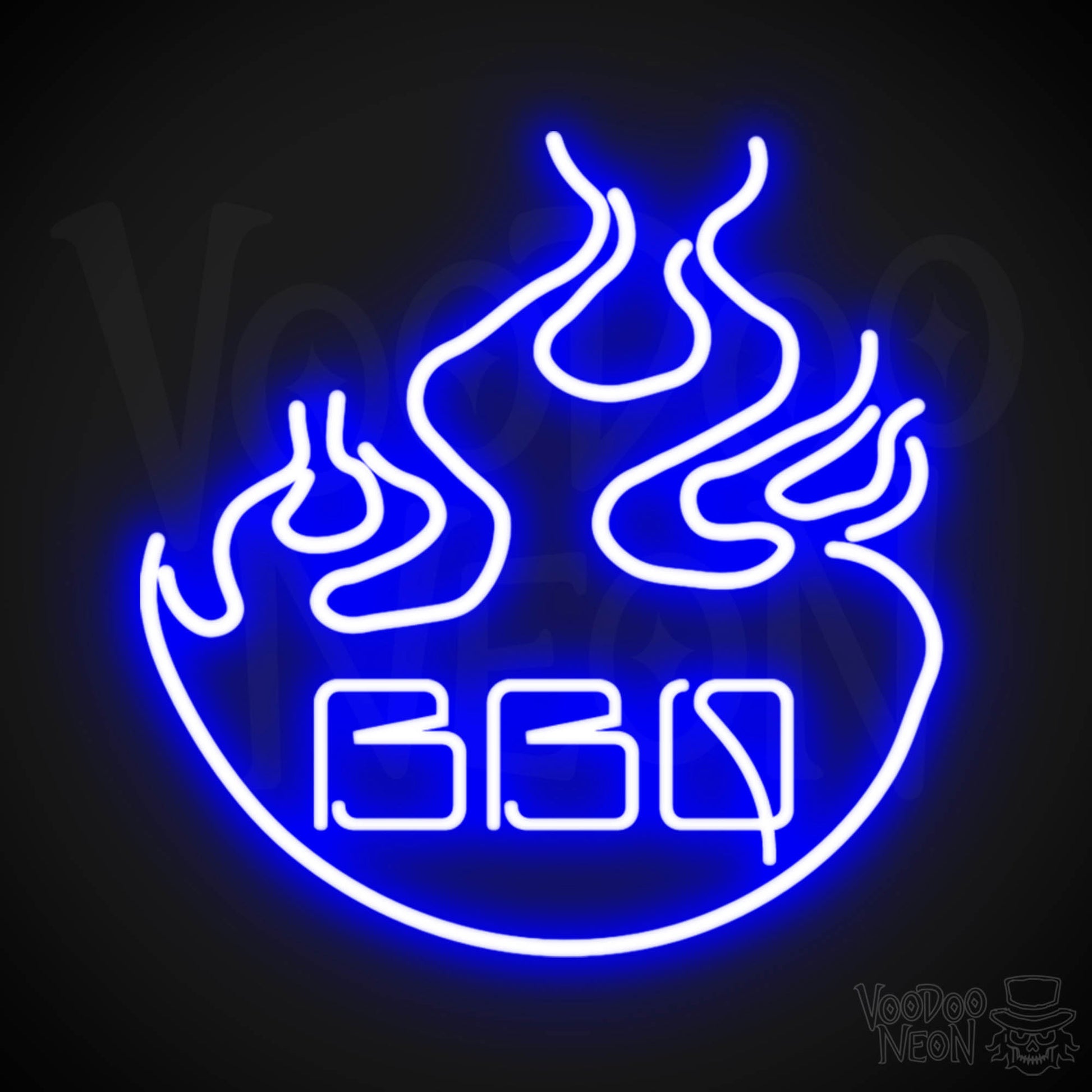 BBQ Neon Sign - Neon BBQ Sign - LED Light Up Sign - Color Dark Blue