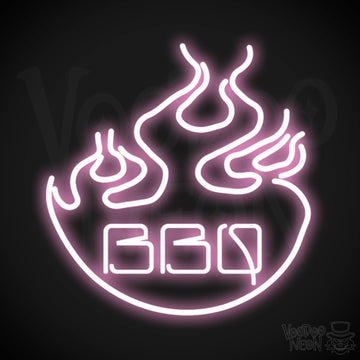 BBQ Neon Sign - Neon BBQ Sign - LED Light Up Sign - Color Light Pink